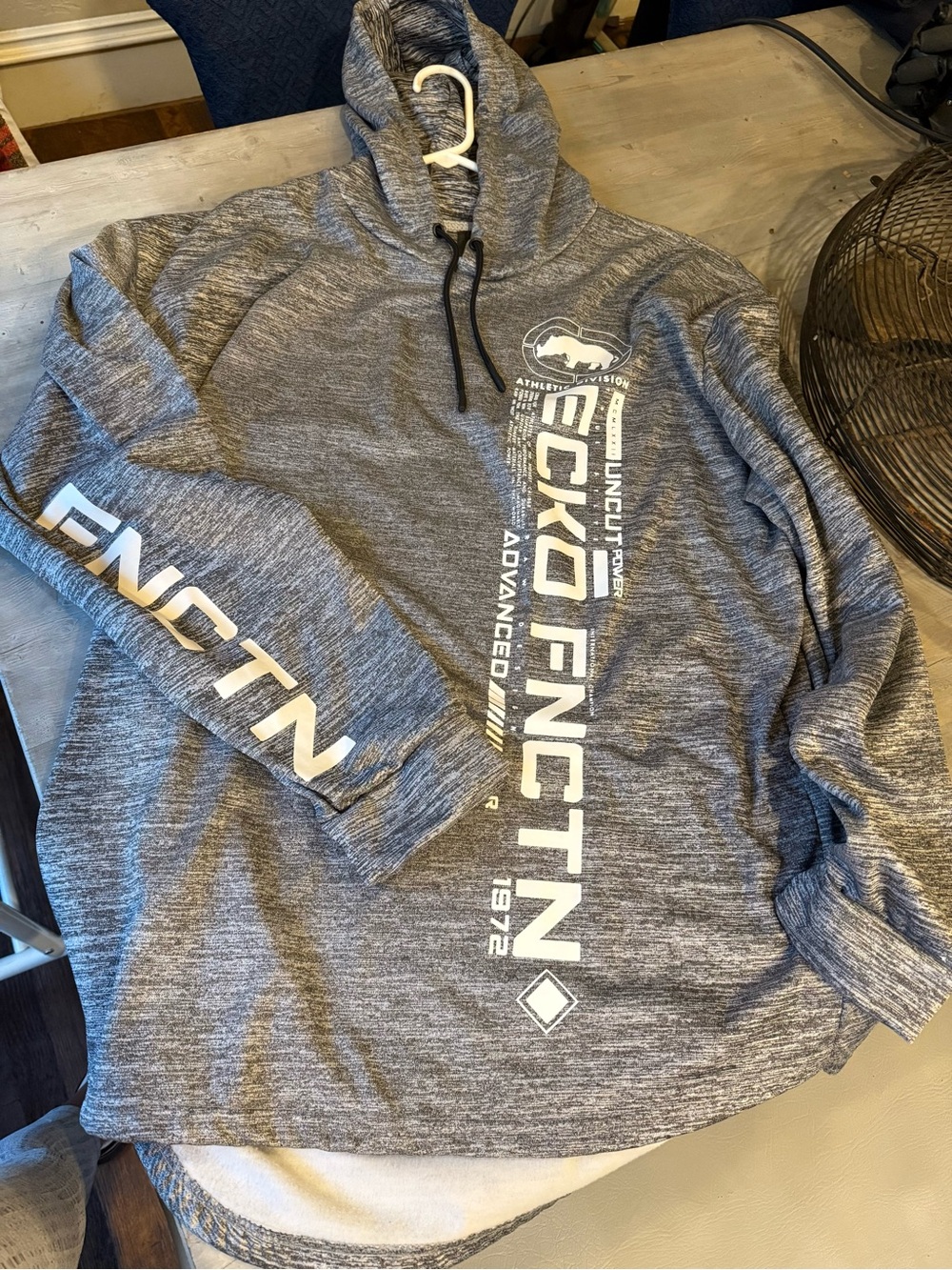 Ecko Unlimited Gray Marled Pullover Hoodie with White Logo